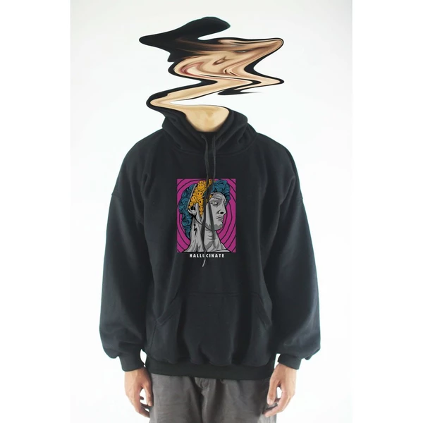 Áo hoodie unisex chodole chất liệu hoodie nỉ, đẹp form rộng cho cả nam và nữ in hình độc đáo HALLUCINATE