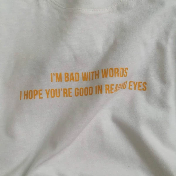 Áo thun tay ngắn unisex Chodole cho cả nam và nữ, chất liệu vải cotton in hình I'm bad with words