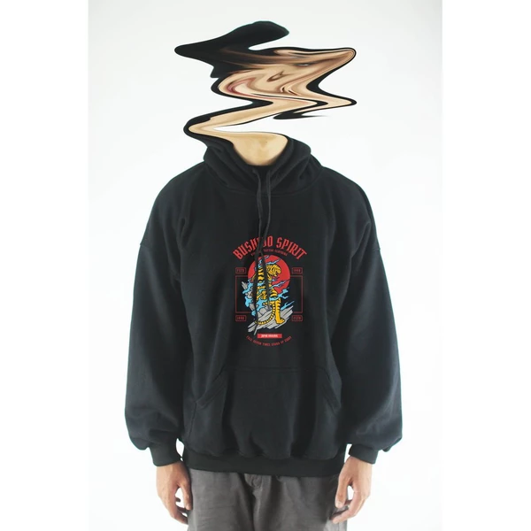 Áo hoodie unisex chodole chất liệu hoodie nỉ, đẹp form rộng cho cả nam và nữ in hình độc đáo Bushido spirit - tiger