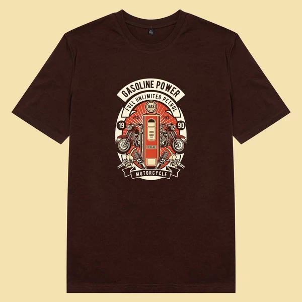 Áo thun tay ngắn unisex Chodole cho cả nam và nữ, chất liệu vải cotton in chữ Biker - Gasoline Power
