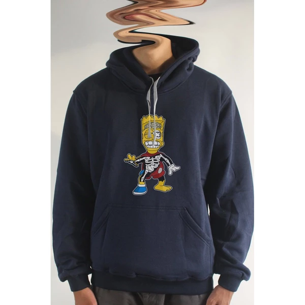  Áo khoác hoodie unisex cotton hình Half Skeleton series - Bart Simpson(nhiều màu)