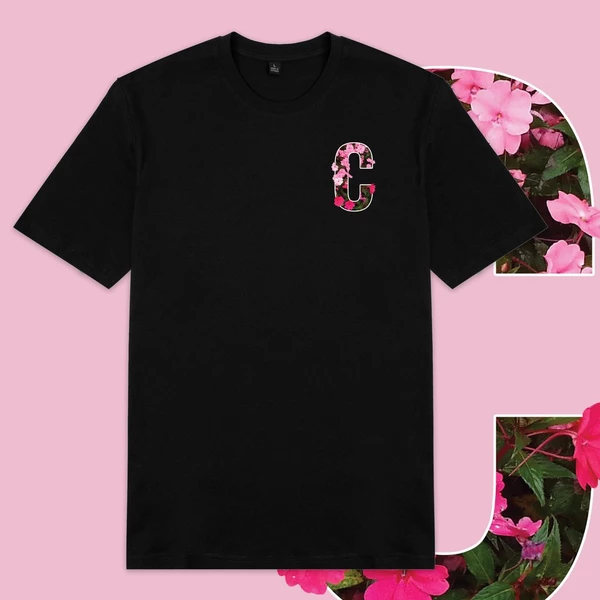 Áo thun ngắn tay unisex Chodole cho cả nam và nữ, chất liệu vải cotton in cotton in hình floral text - C