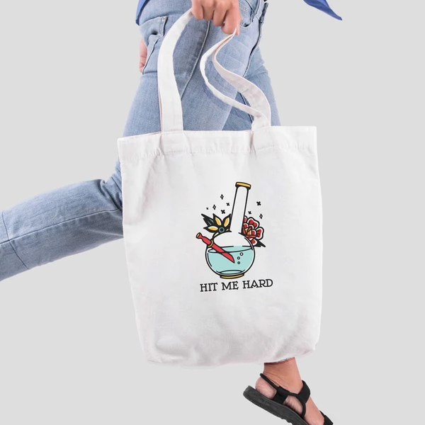 Túi vải tote bag của Chodole chất liệu túi canvas vải bố đẹp in hình độc đáo Ink Art - Hit me hard