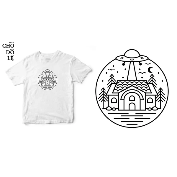 Áo thun tay ngắn unisex Chodole cho cả nam và nữ, chất liệu vải cotton in hình Aliens Exist