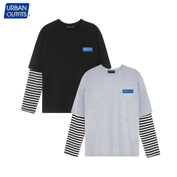 Áo Thun Tay Dài Nam Nữ Urban Outfits Dáng Unisex Shopee Form Rộng BigSize 100kg Phối Tay In Chữ UO 100Cotton TDO07