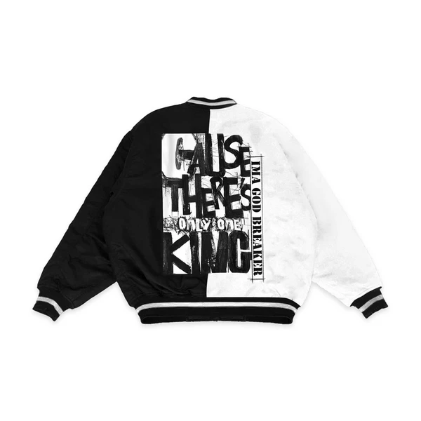 Only One King Varsity Áo Khoác Đen Trắng iMA God Breaker Local Brand