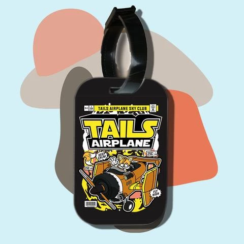 Thẻ hành lý cho túi xách balo du lịch in hình pop culture cartoon series - Sonic Tails airplane (nhiều màu)