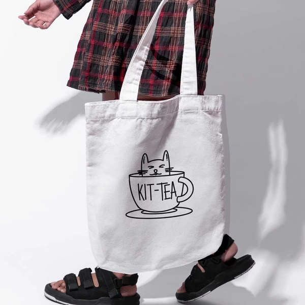 Túi vải tote bag của Chodole chất liệu túi canvas vải bố đẹp in hình độc đáo thú cưng Cat Lovers - Kit Tea
