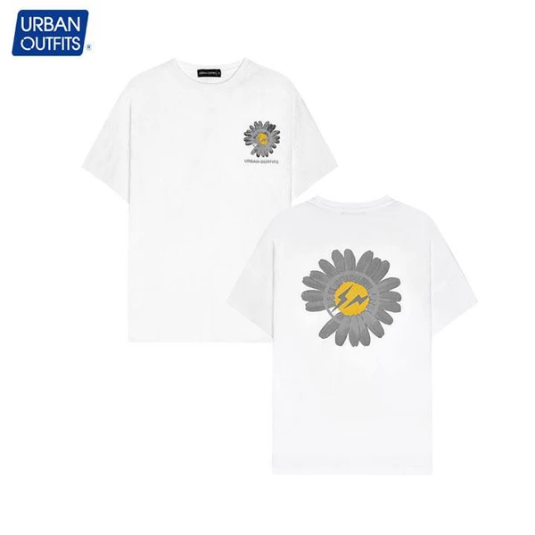 Áo Thun Nữ Tay Lỡ Form Rộng URBAN OUTFITS Cổ Tròn Unisex Big Size 90k In Hoa Cúc Flash 100% Cotton Cao Cấp OUTFIT ATO08