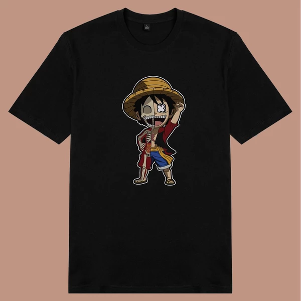 Áo thun tay ngắn unisex Chodole cho cả nam và nữ, chất liệu vải cotton in hình Half Skeleton series - One Piece