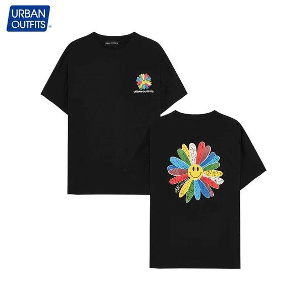 Áo Thun Nam Tay Lỡ Form Rộng URBAN OUTFITS Cổ Tròn Unisex Big Size 100kg In Hoa Cúc 100% Cotton URBAN OUTFIT ATO05