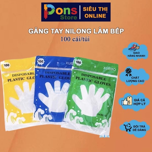 Găng Tay Nilong Làm Bếp Một Bịch 100 Cái - PON09