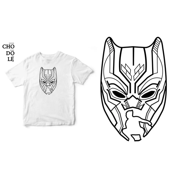 Áo thun tay ngắn unisex Chodole cho cả nam và nữ, chất liệu vải cotton in hình  Black Panther