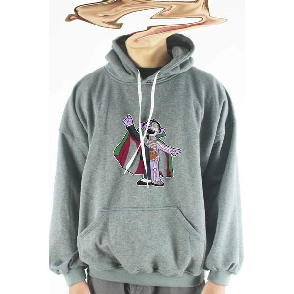 Áo khoác hoodie unisex cotton hình Half Skeleton series - Count Von Count (nhiều màu)