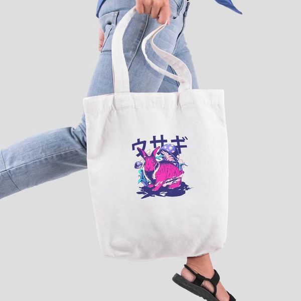 Túi vải tote bag của Chodole chất liệu túi canvas vải bố đẹp in hình độc đáo Rabbit