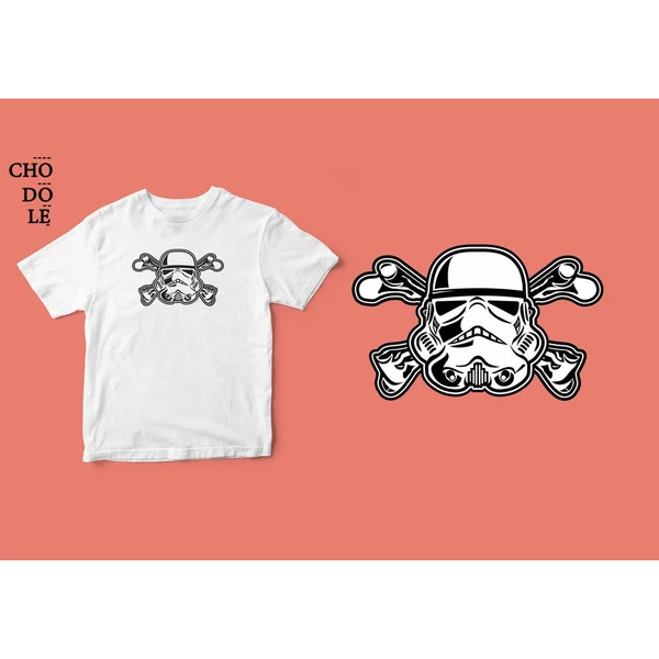 Áo thun unisex cotton 100% in hình Super Heroes Series - Storm Trooper Cross Bones (nhiều màu)