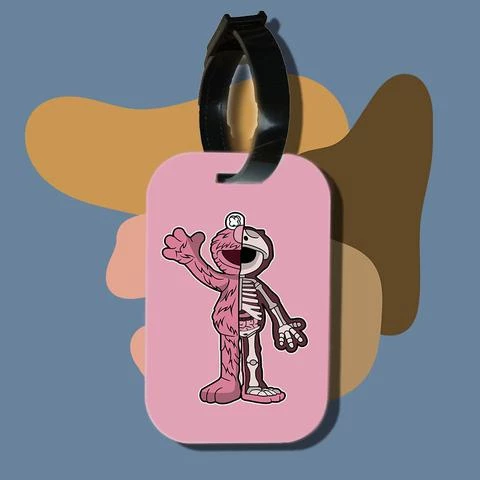 Thẻ hành lý cho túi xách balo du lịch in hình Half Skeleton - Elmo Half (nhiều màu)