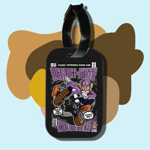 Thẻ hành lý chodole loại tag hành lý làm bằng gỗ ép cán nhựa cao cấp cho túi xách balo du lịch in hình Waluigi motocross