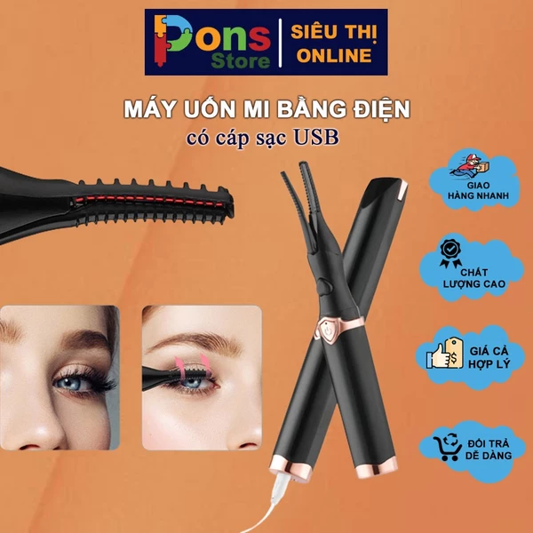 Máy uốn cong lông mi bằng điện có cáp sạc USB giữ cong 24h - PON04