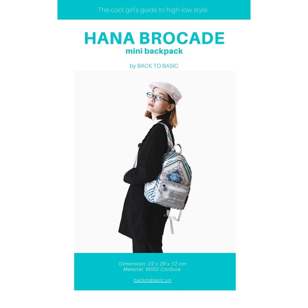 Balo mini Hana - Màu thổ cẩm