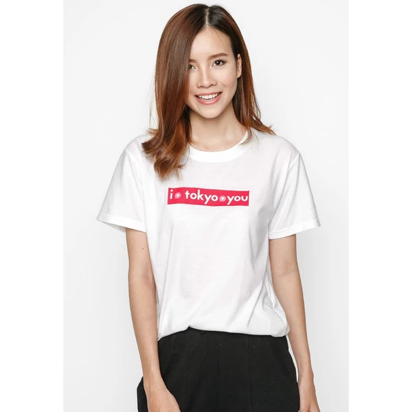 Áo thun tay ngắn unisex Chodole cho cả nam và nữ, chất liệu vải cotton in chữ Love City - Tokyo You