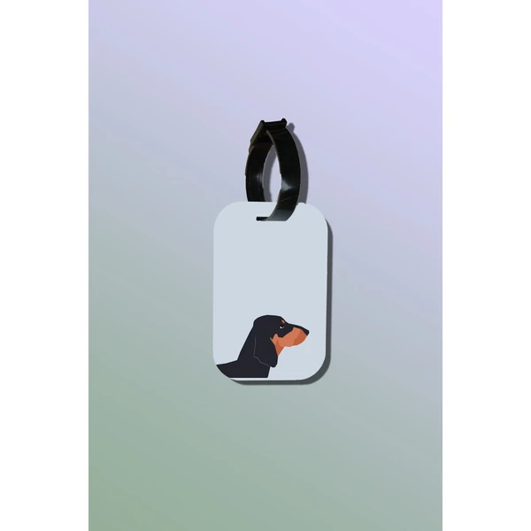 Tag hành lý loại thẻ hành lý làm bằng gỗ ép cán nhựa cao cấp in hình thú cưng Pet Lovers  - Side Dachshund
