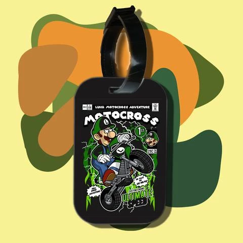 Thẻ hành lý cho túi xách balo du lịch in hình pop culture cartoon series - Luigi motocross (nhiều màu)