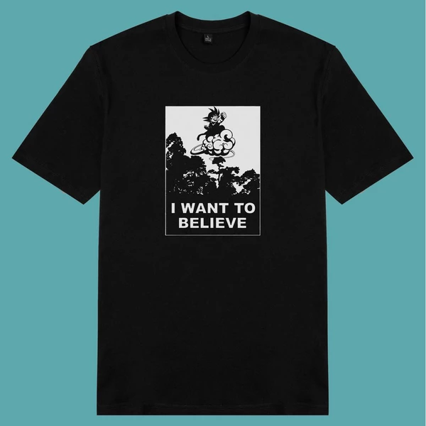 Áo thun ngắn tay unisex Chodole cho cả nam và nữ, chất liệu vải cotton in cotton in hình Dragonball - I want to believe