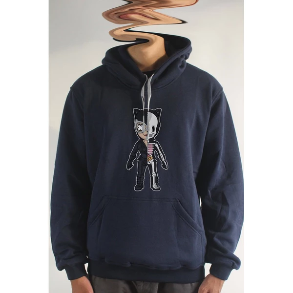 Áo khoác hoodie unisex cotton hình Half Skeleton series - Catwoman (nhiều màu)