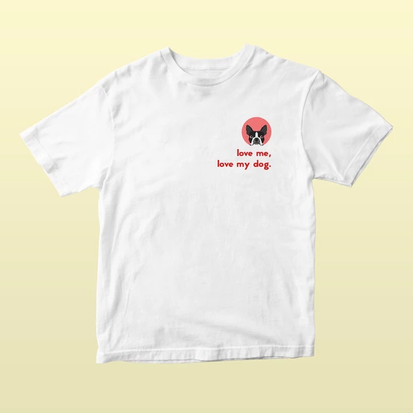 Áo thun tay ngắn unisex Chodole cho cả nam và nữ, chất liệu vải cotton in hình Love me, love my dog - Terrier