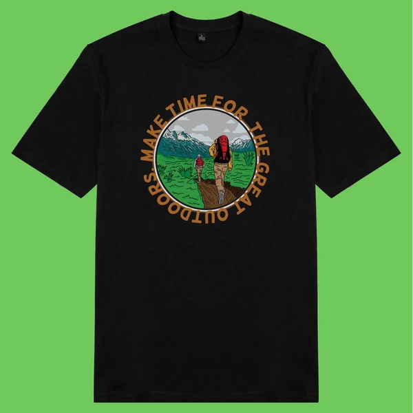 Áo thun unisex cotton in hình The Great Outdoor series - Hiking (nhiều màu)