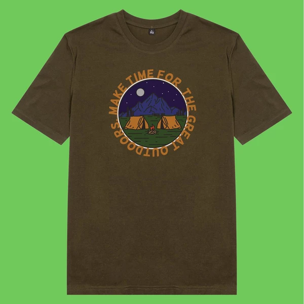 Áo thun unisex cotton in hình phim The Great Outdoor series - Night Camping (nhiều màu)