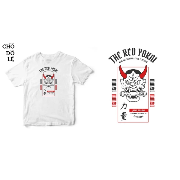 ÁO THUN UNISEX COTTON 100% IN HÌNH JAPANESE ART - THE RED YOKAI