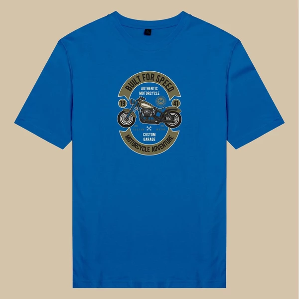 Áo thun tay ngắn unisex Chodole cho cả nam và nữ, chất liệu vải cotton in hình Build For Speed - Motorcycle