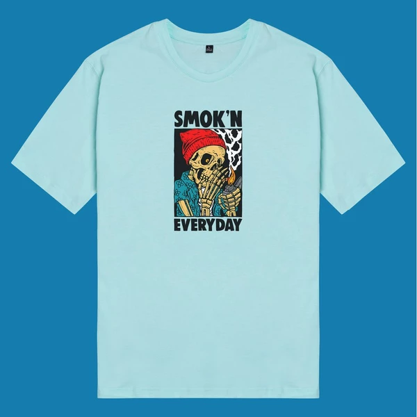 Áo thun tay ngắn unisex Chodole cho cả nam và nữ, chất liệu vải cotton in chữ Smoking Everyday