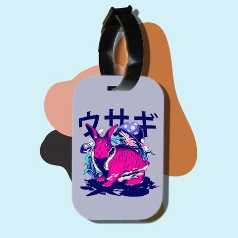 Thẻ hành lý chodole loại tag hành lý làm bằng gỗ ép cán nhựa cao cấp cho túi xách balo du lịch in hình rabbit