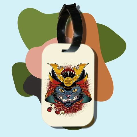 Thẻ hành lý cho túi xách balo du lịch in hình Cat Lover series - Samurai Cat (nhiều màu)