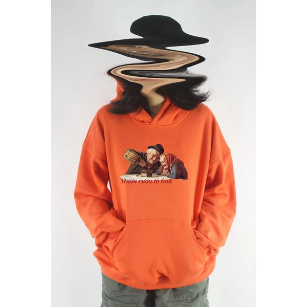 Áo hoodie unisex chodole chất liệu hoodie nỉ, đẹp form rộng cho cả nam và nữ in hình độc đáo Mượn rượu tỏ tình