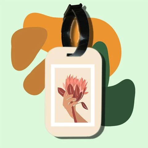 Thẻ hành lý cho túi xách balo du lịch in hình abstract art flower (nhiều màu)