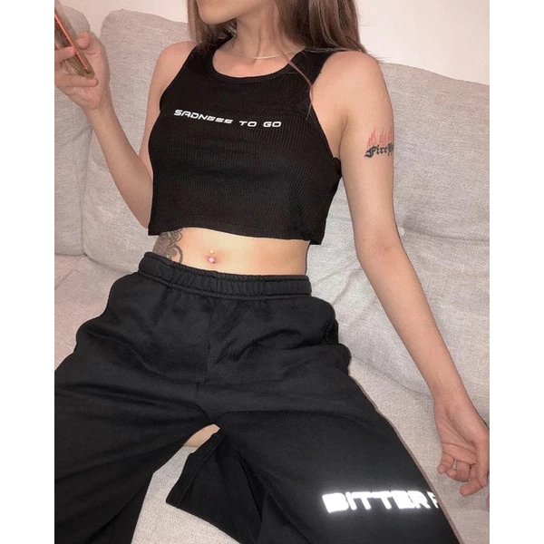 Áo croptop tà nghiêng - Bitter Pills