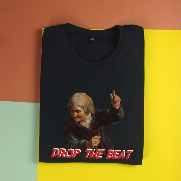 Áo thun unisex áo thun nam nữ cotton 100% in hình Drop the beat