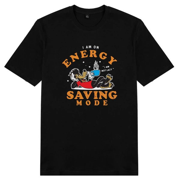 Áo thun tay ngắn unisex Chodole cho cả nam và nữ, chất liệu vải cotton in hình Saving Mode