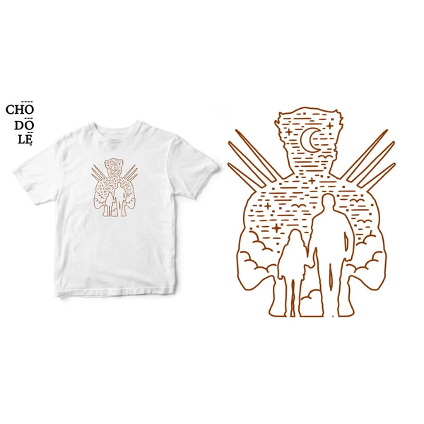Áo thun tay ngắn unisex Chodole cho cả nam và nữ, chất liệu vải cotton in hình Logan