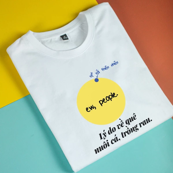  Áo thun ngắn tay unisex Chodole cho cả nam và nữ, chất liệu vải cotton in cotton 100% in hình Lý do về quê