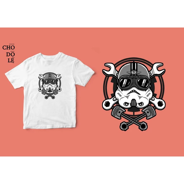 Áo thun tay ngắn unisex Chodole cho cả nam và nữ, chất liệu vải cotton in chữ Super Heroes Series - Storm Trooper Racer