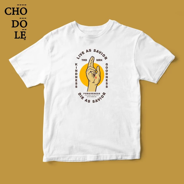 Áo thun tay ngắn unisex Chodole cho cả nam và nữ, chất liệu vải cotton in hình Savior
