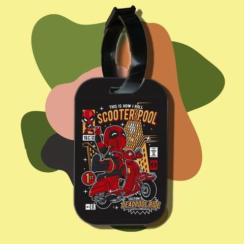 Thẻ hành lý cho túi xách balo du lịch in hình pop culture cartoon series - Scooter pool (nhiều màu)