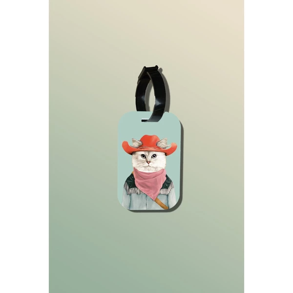Tag hành lý là loại thẻ hành lý làm bằng gỗ ép cán nhựa cao cấp in hình thú cưng Pet Lovers Rodeo Cat