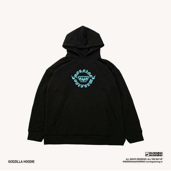 Áo Hoodie Morning Warning Godzilla - Black