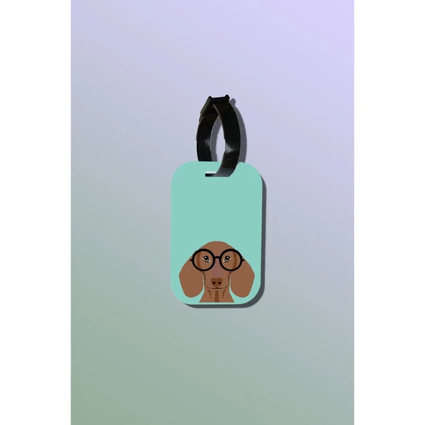 Tag hành lý là loại thẻ hành lý làm bằng gỗ ép cán nhựa cao cấp in hình thú cưng Pet Lovers - Glass Daschund
